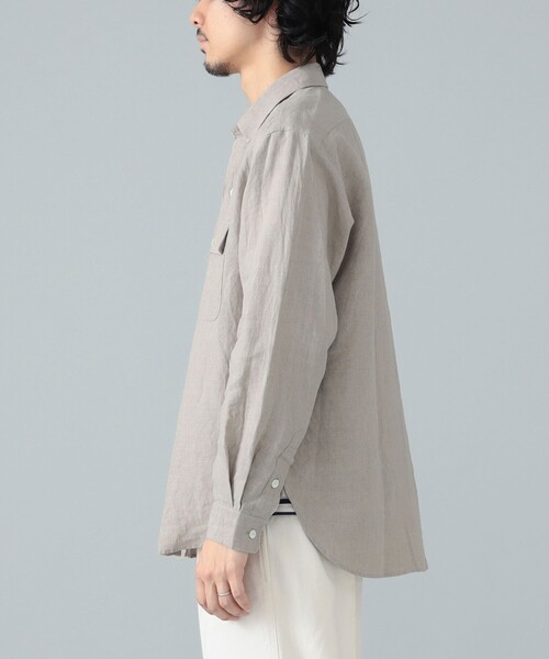 BEAMS F(ビームスエフ)の「リネン ダブルポケット ワークシャツ(シャツ/ブラウス・メンズ・ナチュラル/ブラウン・S/XL/M/L)」の8枚目の写真