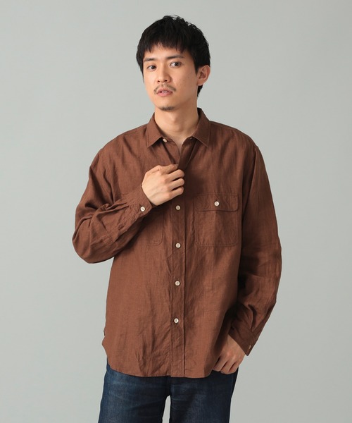 BEAMS F(ビームスエフ)の「リネン ダブルポケット ワークシャツ(シャツ/ブラウス・メンズ・ナチュラル/ブラウン・S/XL/M/L)」の18枚目の写真