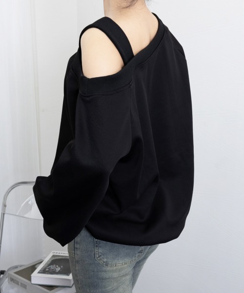 Miniministore(ミニミニストア)の「ワンショルダースウェットレディース韓国風(スウェット・レディース・ブラック/グレー・FREE)」の8枚目の写真