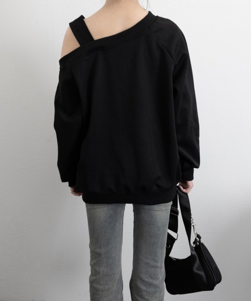 Miniministore(ミニミニストア)の「ワンショルダースウェットレディース韓国風(スウェット・レディース・ブラック/グレー・FREE)」の9枚目の写真