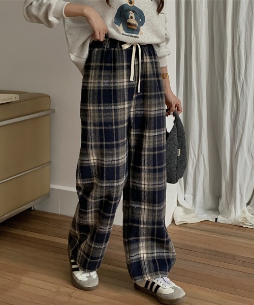 Diosfront（ディオスフロント）の「チェック柄セミワンパンツ（その他パンツ・レディース・レッド系その他/ブルー系その他/ブラウン系その他・FREE）」の4枚目の写真