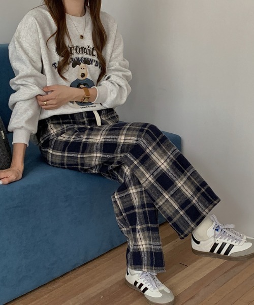 Diosfront（ディオスフロント）の「チェック柄セミワンパンツ（その他パンツ・レディース・レッド系その他/ブルー系その他/ブラウン系その他・FREE）」の6枚目の写真