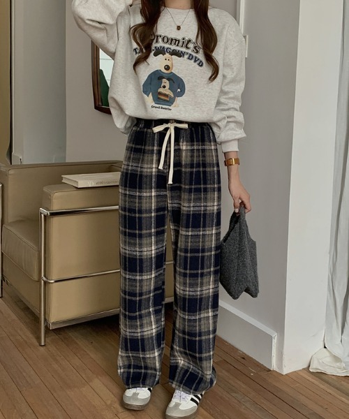 Diosfront（ディオスフロント）の「チェック柄セミワンパンツ（その他パンツ・レディース・レッド系その他/ブルー系その他/ブラウン系その他・FREE）」の8枚目の写真