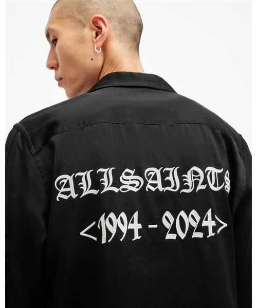 ALLSAINTS（オールセインツ）の「TROYA LONG SLEEVE RELAXED FIT SHIRT | TROYA 長袖 リラックス フィット シャツ（シャツ/ブラウス・メンズ・ブラック・L/M/S/XS）」の4枚目の写真