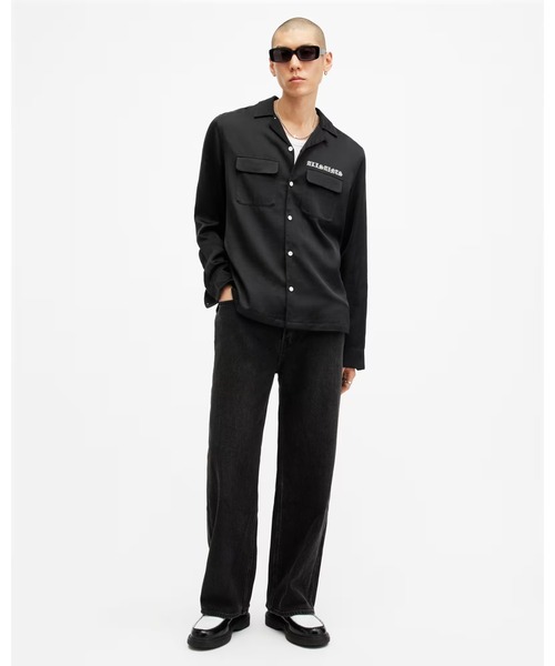 ALLSAINTS（オールセインツ）の「TROYA LONG SLEEVE RELAXED FIT SHIRT | TROYA 長袖 リラックス フィット シャツ（シャツ/ブラウス・メンズ・ブラック・L/M/S/XS）」の5枚目の写真