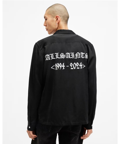 ALLSAINTS（オールセインツ）の「TROYA LONG SLEEVE RELAXED FIT SHIRT | TROYA 長袖 リラックス フィット シャツ（シャツ/ブラウス・メンズ・ブラック・L/M/S/XS）」の9枚目の写真