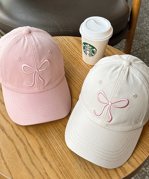 セール】/Lilamusant(リラミュゾン)》フロントリボン刺繍キャップ