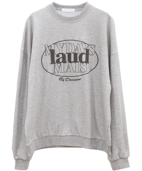 ISOOK（アイスー）の「フロントロゴプリントスウェット(kiharu select)/クルーネック プルオーバー ルーズ 長袖（スウェット・レディース・グレー/ネイビー・FREE）」の8枚目の写真