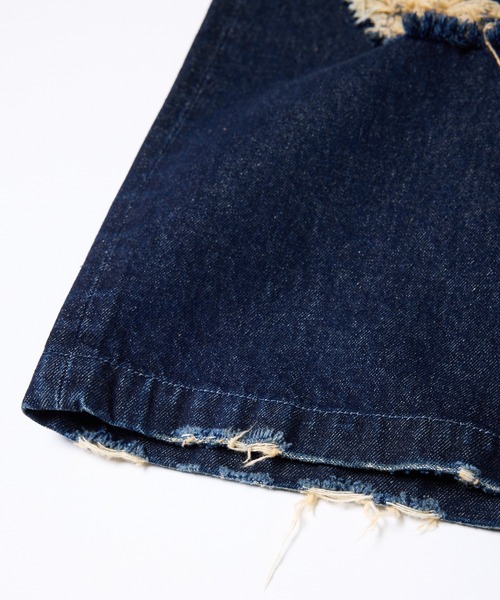 AIVER(アイバー)の「AIVER オーバーダイバギーダメージデニム(デニムパンツ・メンズ・インディゴブルー/ブラック/パープル系その他・LARGE/MEDIUM/SMALL)」の9枚目の写真