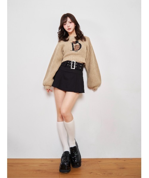 ダーリッチ ハトメベルトプリーツミニスカート GRY 新品 S ハトメベルトプリーツミニスカート（スカート）｜Darich