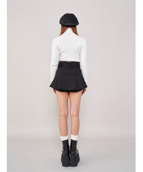 darich ダーリッチ ハトメベルトプリーツミニスカート ブラック Sサイズ ダーリッチ Darich ハトメベルトプリーツミニスカート