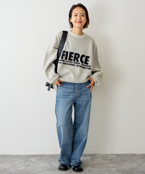 Spick & Span(スピックアンドスパン)の「《WEB限定追加》ダブルジャガードロゴニットプルオーバー(ニット/セーター・レディース・グレー/ホワイト×ホワイト・FREE)」の5枚目の写真