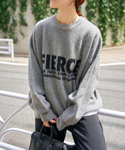 Spick & Span(スピックアンドスパン)の「《WEB限定追加》ダブルジャガードロゴニットプルオーバー(ニット/セーター・レディース・グレー/ホワイト×ホワイト・FREE)」の7枚目の写真