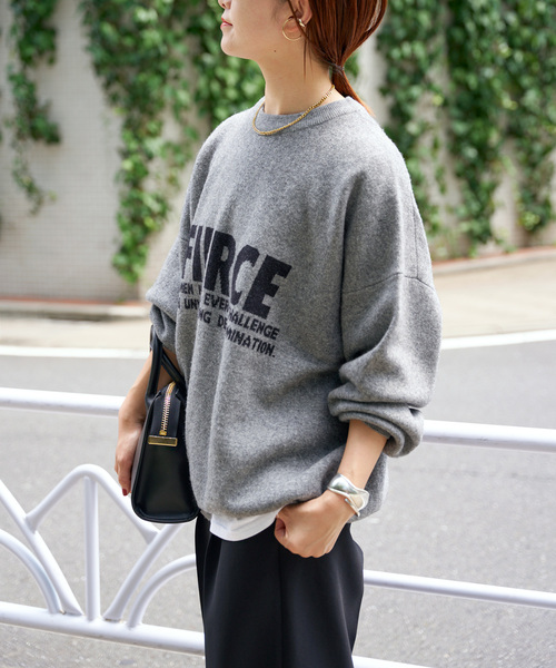 Spick & Span(スピックアンドスパン)の「《WEB限定追加》ダブルジャガードロゴニットプルオーバー(ニット/セーター・レディース・グレー/ホワイト×ホワイト・FREE)」の8枚目の写真