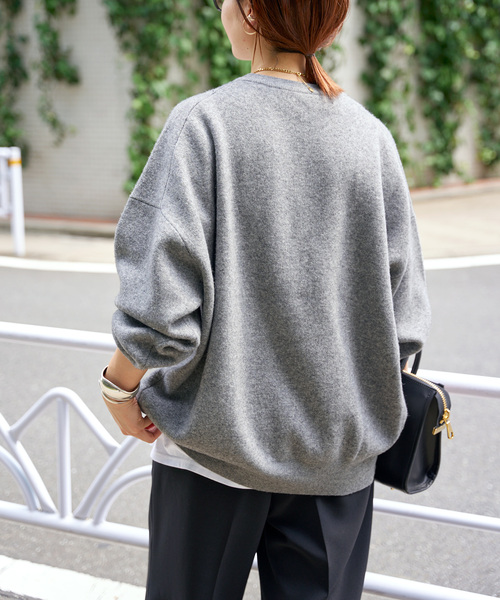 Spick & Span(スピックアンドスパン)の「《WEB限定追加》ダブルジャガードロゴニットプルオーバー(ニット/セーター・レディース・グレー/ホワイト×ホワイト・FREE)」の10枚目の写真