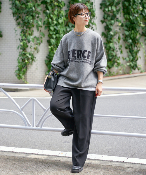 Spick & Span(スピックアンドスパン)の「《WEB限定追加》ダブルジャガードロゴニットプルオーバー(ニット/セーター・レディース・グレー/ホワイト×ホワイト・FREE)」の12枚目の写真