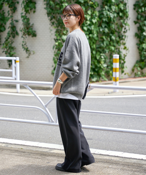 Spick & Span(スピックアンドスパン)の「《WEB限定追加》ダブルジャガードロゴニットプルオーバー(ニット/セーター・レディース・グレー/ホワイト×ホワイト・FREE)」の13枚目の写真