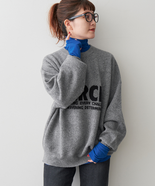 Spick & Span(スピックアンドスパン)の「《WEB限定追加》ダブルジャガードロゴニットプルオーバー(ニット/セーター・レディース・グレー/ホワイト×ホワイト・FREE)」の15枚目の写真