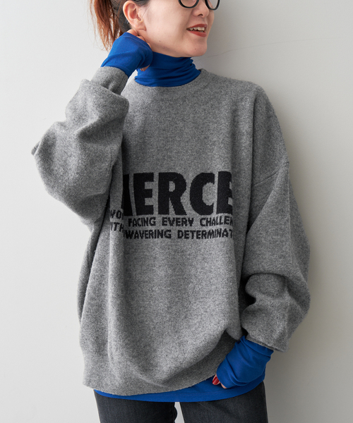 Spick & Span(スピックアンドスパン)の「《WEB限定追加》ダブルジャガードロゴニットプルオーバー(ニット/セーター・レディース・グレー/ホワイト×ホワイト・FREE)」の16枚目の写真