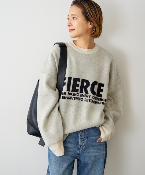 Spick & Span(スピックアンドスパン)の「《WEB限定追加》ダブルジャガードロゴニットプルオーバー(ニット/セーター・レディース・グレー/ホワイト×ホワイト・FREE)」の19枚目の写真