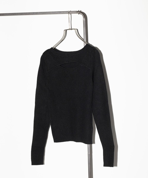 Cassette Chart(カセットチャート)の「【MAISON BREEZE reveur】crew neck front Slit Knit(ニット/セーター・レディース・グレイッシュブルー/ブラック/モカ・FREE)」の12枚目の写真