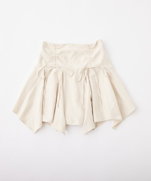 one after another NICE CLAUP（ワンアフターアナザーナイスクラップ）の「イレヘムドロストミニスカート（スカート・レディース・チャコールグレー/アイボリー/ブラック・FREE）」の19枚目の写真