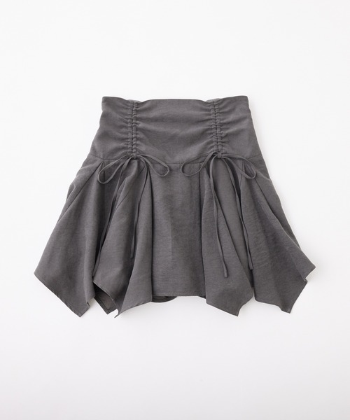 one after another NICE CLAUP（ワンアフターアナザーナイスクラップ）の「イレヘムドロストミニスカート（スカート・レディース・チャコールグレー/アイボリー/ブラック・FREE）」の20枚目の写真