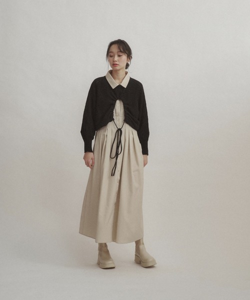 moi tytto(モイテュット)の「バックオープンカーディガン(カーディガン/ボレロ・レディース・ナチュラル/ブラック・FREE)」の7枚目の写真
