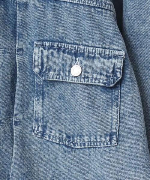 Lazar(ラザル)の「Denim Jacket/オーバーサイズ ヴィンテージライク ケミカルウォッシュ加工 ショート丈 デニムジャケット/ブルゾン/レディース メンズ(デニムジャケット・レディース・ブラック/ブラック系その他/ブルー/ブルー系その他・M/L/LL)」の21枚目の写真