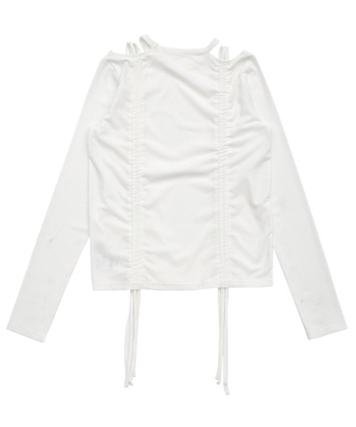 select MOCA(セレクトモカ)の「テレコダブルギャザートップス(Tシャツ/カットソー・レディース・ブラック/オフホワイト/ブルー・FREE)」の17枚目の写真