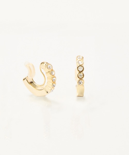 Phoebe(フィービィー)の「【金属アレルギー対応】【痛くないシリーズ】プチベゼルストーンフープライトフィットイヤリング(イヤリング・レディース・シャンパン/イエローゴールド・FREE)」の15枚目の写真