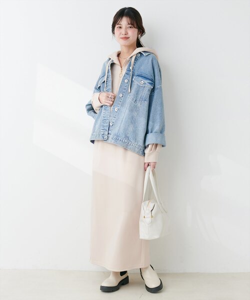 natural couture（ナチュラルクチュール）の「ふわもちタイトナロースカート（スカート・レディース・ベージュ/ピンク/グレイッシュベージュ/チャコールグレー・FREE）」の17枚目の写真