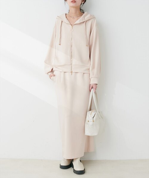 natural couture（ナチュラルクチュール）の「ふわもちタイトナロースカート（スカート・レディース・ベージュ/ピンク/グレイッシュベージュ/チャコールグレー・FREE）」の21枚目の写真