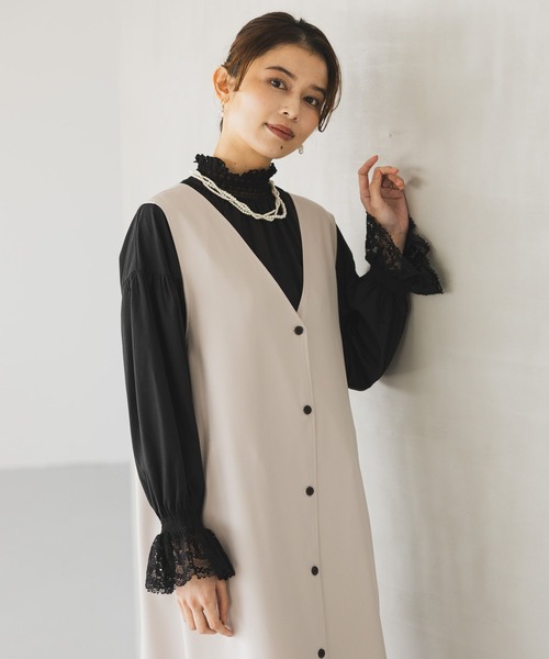 studio CLIP（スタディオクリップ）の「ボリュームスリーブレースブラウス《オケージョン2025》（シャツ/ブラウス・レディース・アイボリー/ブラック/サックスブルー/オフホワイト・FREE）」の8枚目の写真