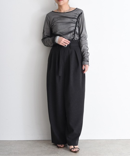 ウィロウ 美品 ベルテッド 2タック パンツ 112317-224 サイズ3 ベルテッド2タックパンツ Eimee Law│Eimee Law & LHELBIE 公式