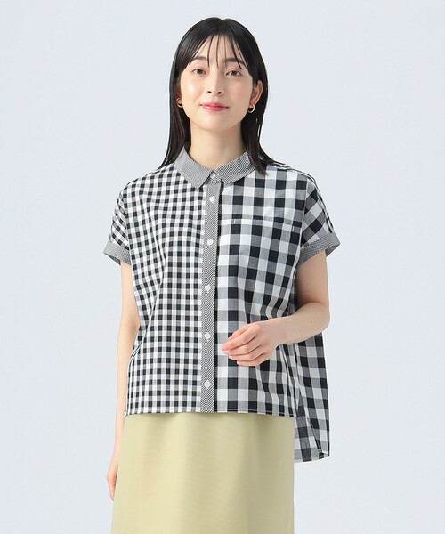 BEAMS HEART（ビームスハート）の「クレイジー ギンガム シャツ（シャツ/ブラウス・レディース・ブラック/ブルー/ベージュ・FREE）」の4枚目の写真