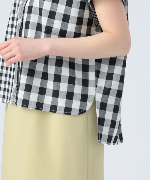 BEAMS HEART（ビームスハート）の「クレイジー ギンガム シャツ（シャツ/ブラウス・レディース・ブラック/ブルー/ベージュ・FREE）」の10枚目の写真