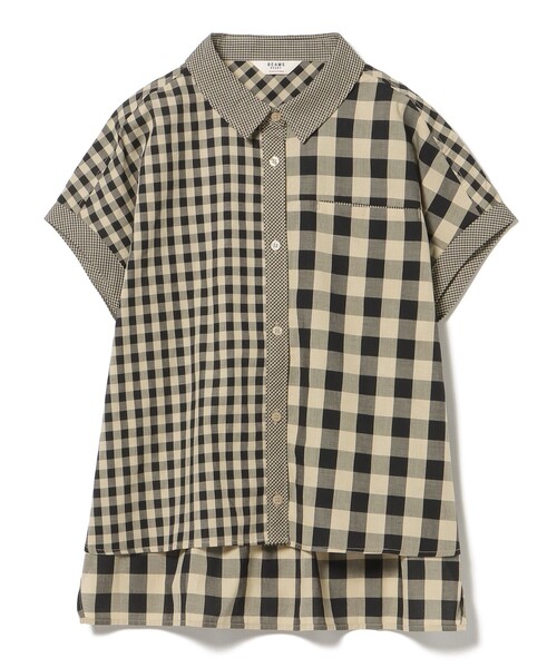 BEAMS HEART（ビームスハート）の「クレイジー ギンガム シャツ（シャツ/ブラウス・レディース・ブラック/ブルー/ベージュ・FREE）」の14枚目の写真