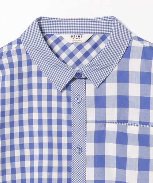 BEAMS HEART（ビームスハート）の「クレイジー ギンガム シャツ（シャツ/ブラウス・レディース・ブラック/ブルー/ベージュ・FREE）」の18枚目の写真