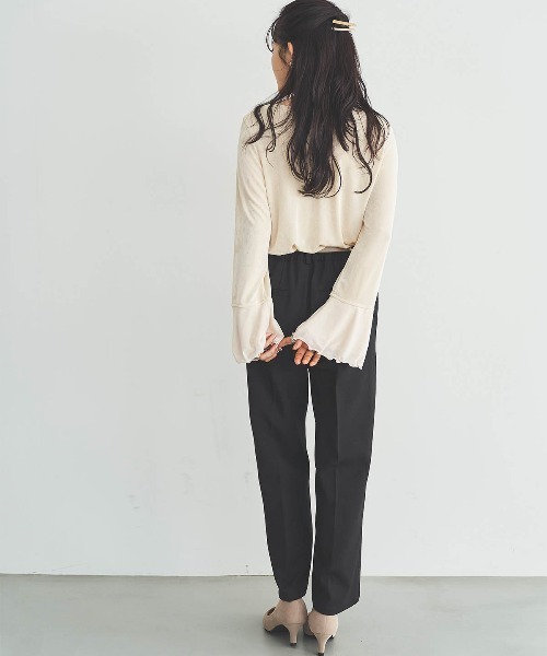 mil（ミル）の「フレアスリーブ シアーベロアトップス（Tシャツ/カットソー・レディース・アイボリー/モカ/ブラック・S/XS）」の16枚目の写真