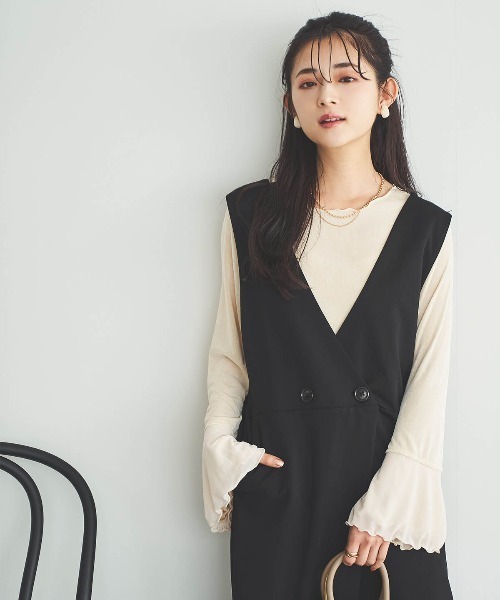 mil（ミル）の「フレアスリーブ シアーベロアトップス（Tシャツ/カットソー・レディース・アイボリー/モカ/ブラック・S/XS）」の22枚目の写真