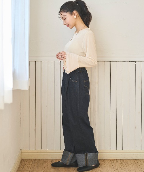 お値下げ♡新品未使用タグ付♡Ohga VELOR TOPS ベロアトップス フレアスリーブ シアーベロアトップス（Tシャツ/カットソー）｜mil