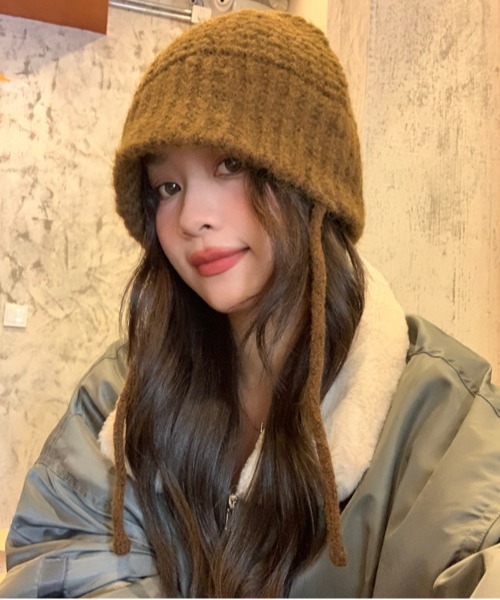 B.I.D.（ビーアイディー）の「《サイドコードオーバーサイズニットキャップ（MA/EK226）（ニットキャップ/ビーニー・レディース・ブラック/ベージュ/アイボリー/グレー/ブラウン・FREE）」の11枚目の写真