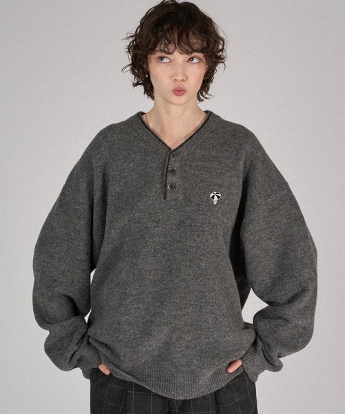 HENRY NECK SPRING KNIT /ヘンリーネックスプリングニット