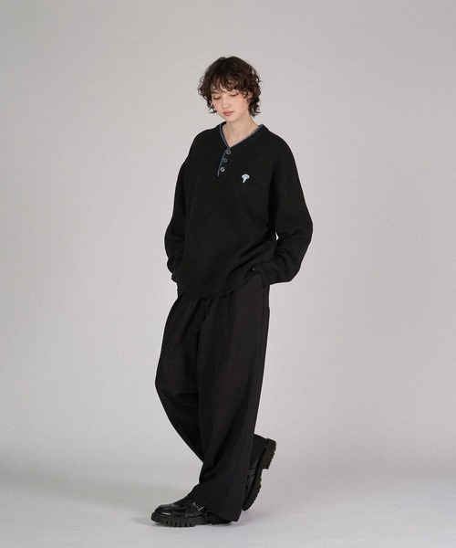 HENRY NECK SPRING KNIT /ヘンリーネックスプリングニット