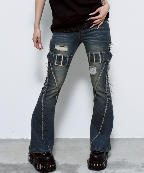 REFLEM/レフレム』切替フレアデニムパンツ（デニムパンツ）｜REFLEM