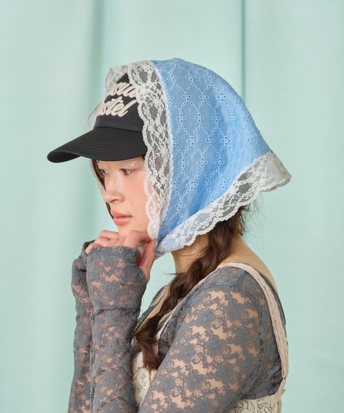 kaorinomori（カオリノモリ）の「kaorinomori レイルスカーフ / カオリノモリ（ヘアバンド・レディース・ブラック/スカイブルー/ホワイト・FREE）」の18枚目の写真