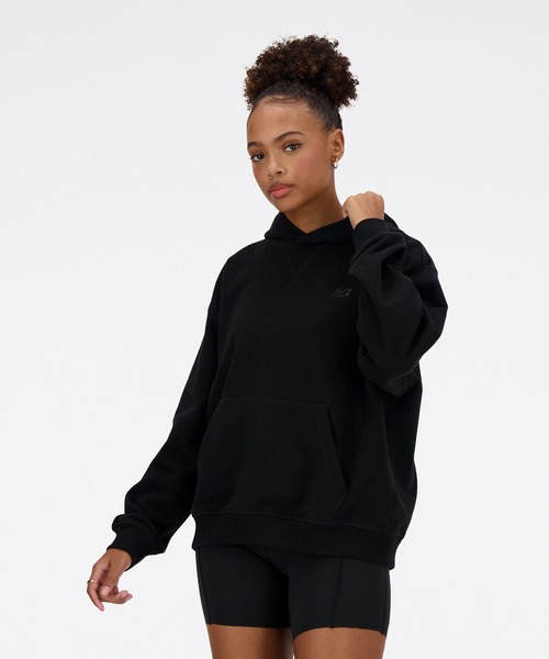 NEW BALANCE(ニューバランス)の「Athletics スウェットフーディ(パーカー・レディース・ブラック/アイボリー/ヘザーグレー・SMALL/MEDIUM/LARGE/X-LARGE)」の15枚目の写真