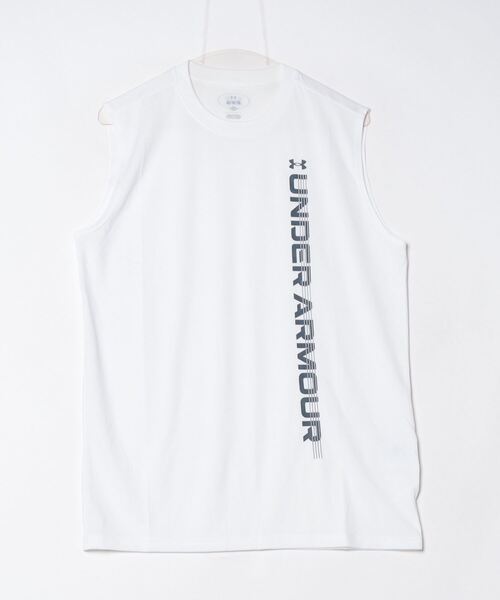 UNDER ARMOUR（アンダーアーマー）の「アンダーアーマー  UAテック ワードマーク スリーブレス シャツ（シャツ/ブラウス・メンズ・ブラック/オレンジ/ホワイト・S/M/L/LL/3L）」の2枚目の写真