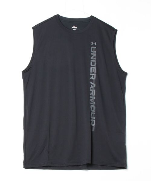 UNDER ARMOUR（アンダーアーマー）の「アンダーアーマー  UAテック ワードマーク スリーブレス シャツ（シャツ/ブラウス・メンズ・ブラック/オレンジ/ホワイト・S/M/L/LL/3L）」の3枚目の写真